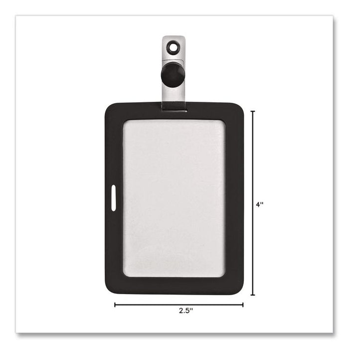 MyID Badge Holder, Vertical/Horizontal, 3 5/8 x 2 1/4, Black, 1/ea