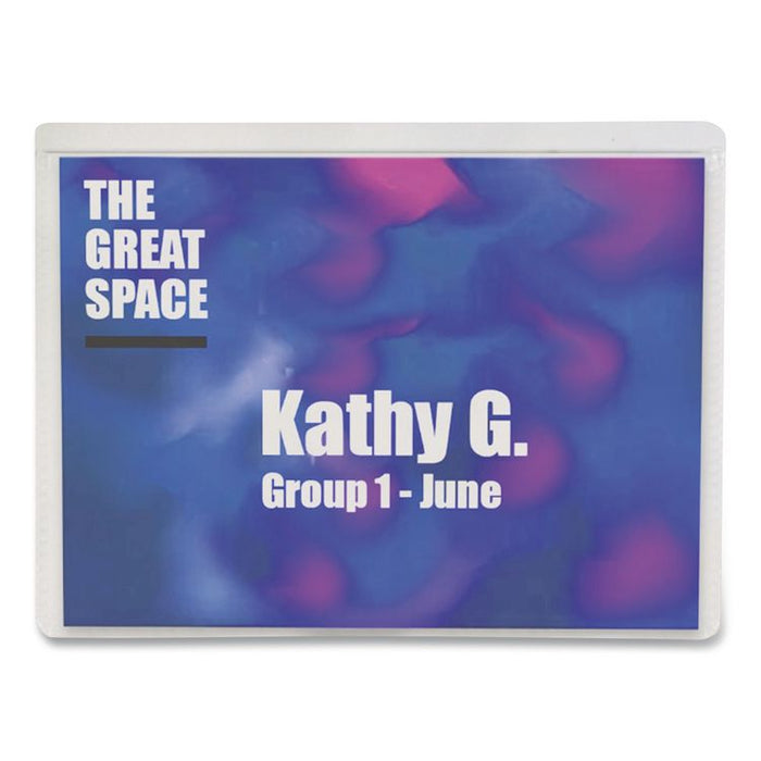 Name Badge Kits, Top Load, 4 x 3, Clear, 50/Box