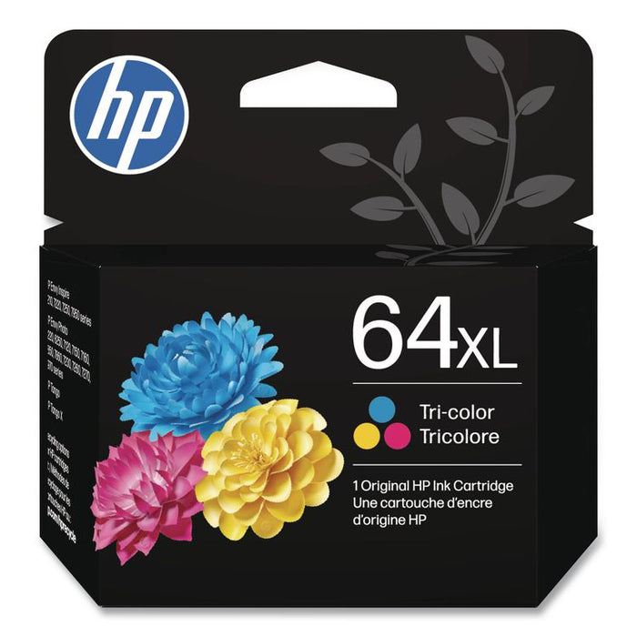 HP 64XL, (N9J91AN) High-Yield Tri-Color Original Ink Cartridge