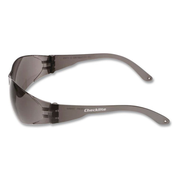 Checklite Safety Glasses, Frameless, Gray Single Hard Coat Scratch-Resistant Lens, 12/Box