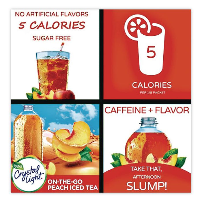 Flavored Drink Mix, Peach Tea, 0.09 oz Packet, 30/Box