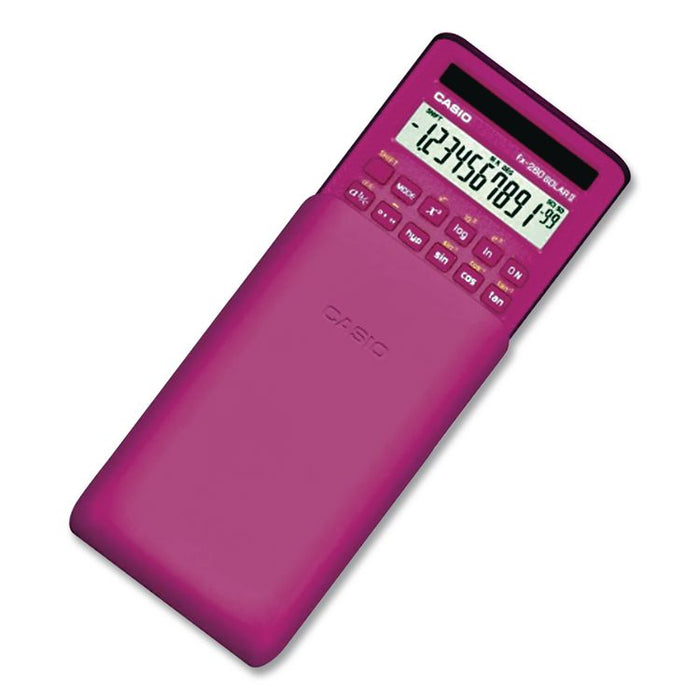 FX-260 Solar II All-Purpose Scientific Calculator, 10-Digit LCD, Pink