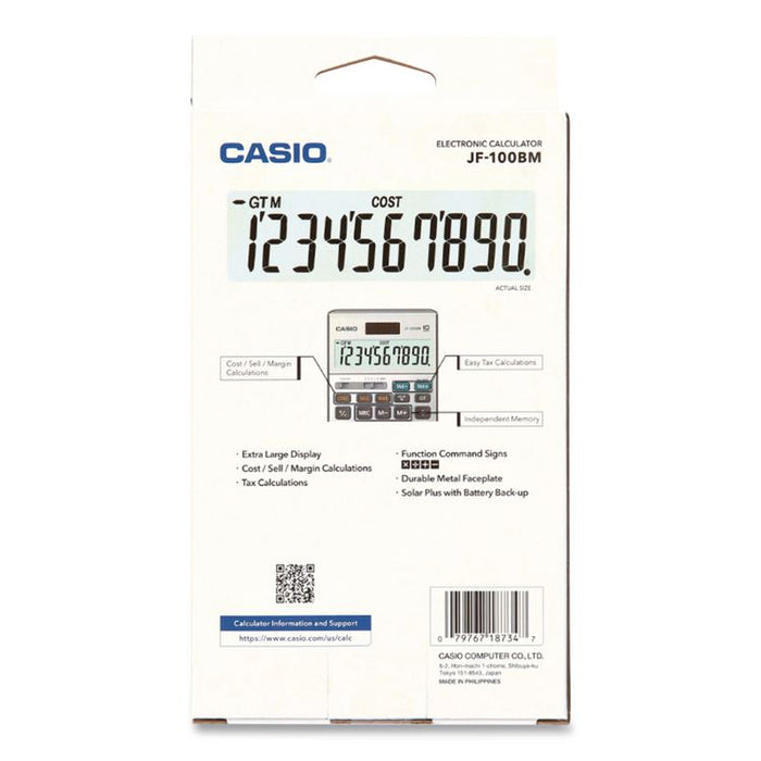 JF100MS Desktop Calculator, 10-Digit LCD