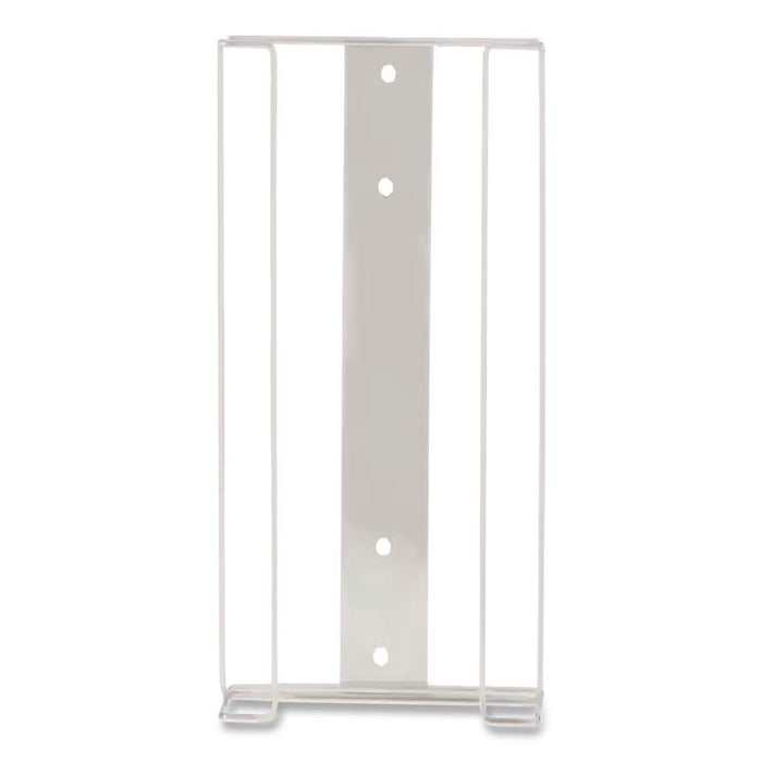 Wire Wall-Mount Glove Box Holder, 4-Box, Horizontal, Stainless Steel, White, 11 x 4 x 22