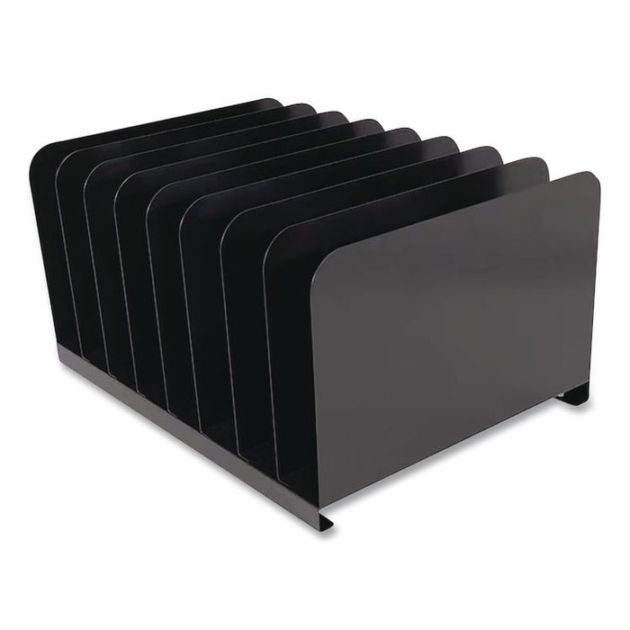 Steel Vertical File Organizer, 8 Sections, Letter Size Files, 11 x 15 x 7.75, Black