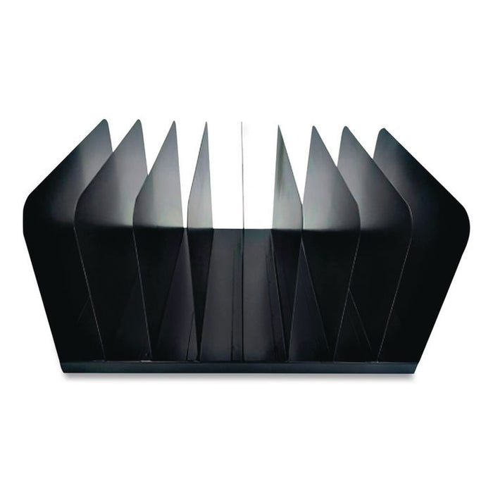 Steel Vertical File Organizer, 8 Sections, Letter Size Files, 11 x 15 x 7.75, Black