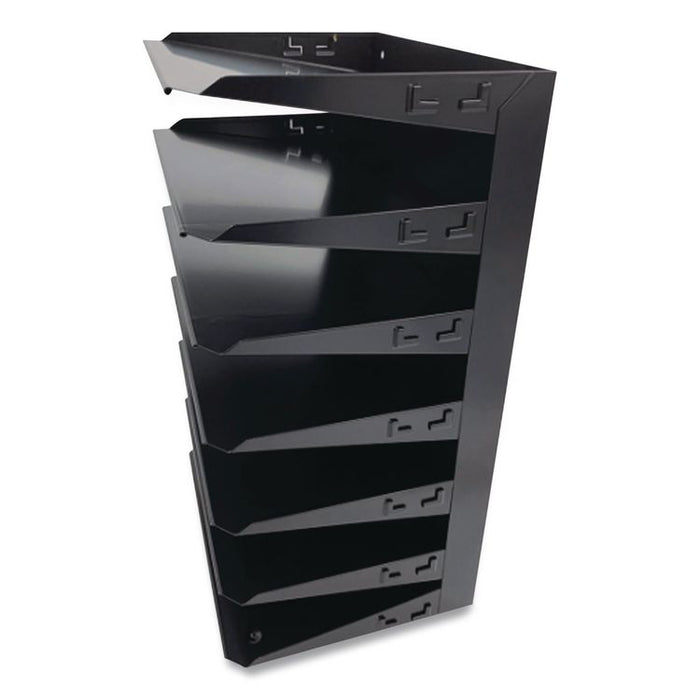 Steel Horizontal File Organizer, 7 Sections, Letter Size Files, 8.75 x 12 x 18, Black
