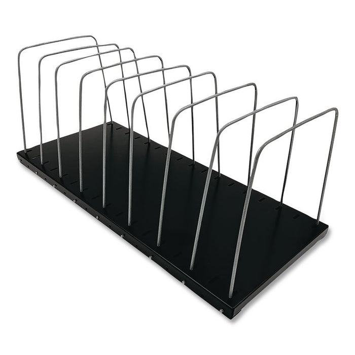 Steel Wire Vertical File Organizer, 8 Sections, Letter Size Files, 18.25 x 8 x 7.5, Black/Metal Gray
