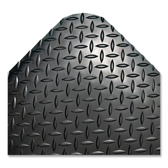 Industrial Deck Plate Anti-Fatigue Mat, Rectangular, Black Raised Diamond Surface, 36" x 60"