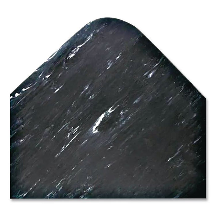 Cushion-Step Marbleized Rubber Mat, Rectangular, Black Smooth Surface, 36" x 72"