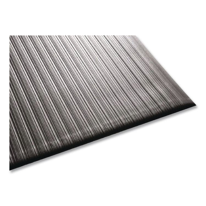 Ribbed Vinyl Anti-Fatigue Mat, Rectangular, Gray Ribbed Surface, 27" x 36"