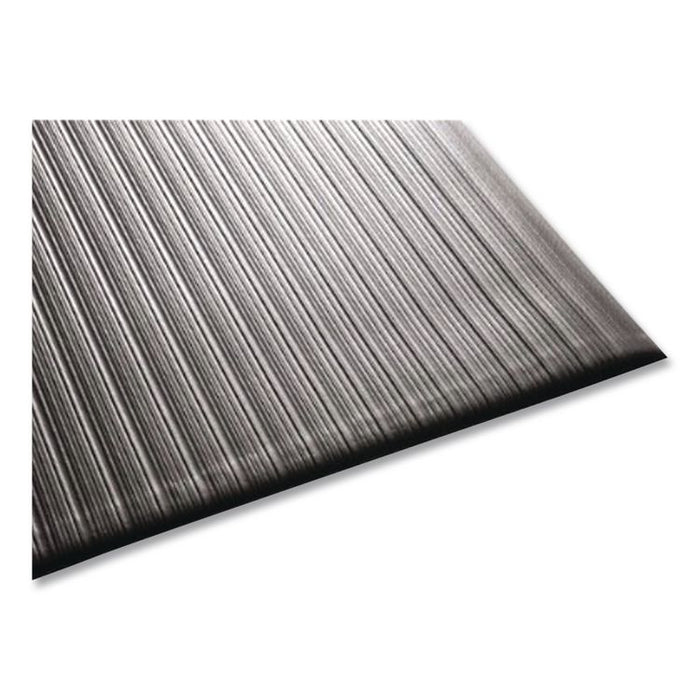 Ribbed Vinyl Anti-Fatigue Mat, Rectangular, Gray Ribbed Surface, 36" x 60"