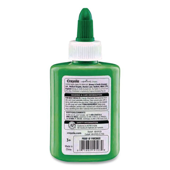 Washable Assorted Color Glue, 3 oz, 12/Pack