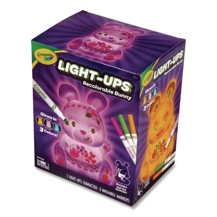 Light Ups Recolorable Bunny with (3) Ultra-Clean Washable Markers, Ages 4 and Up, 4 Pieces
