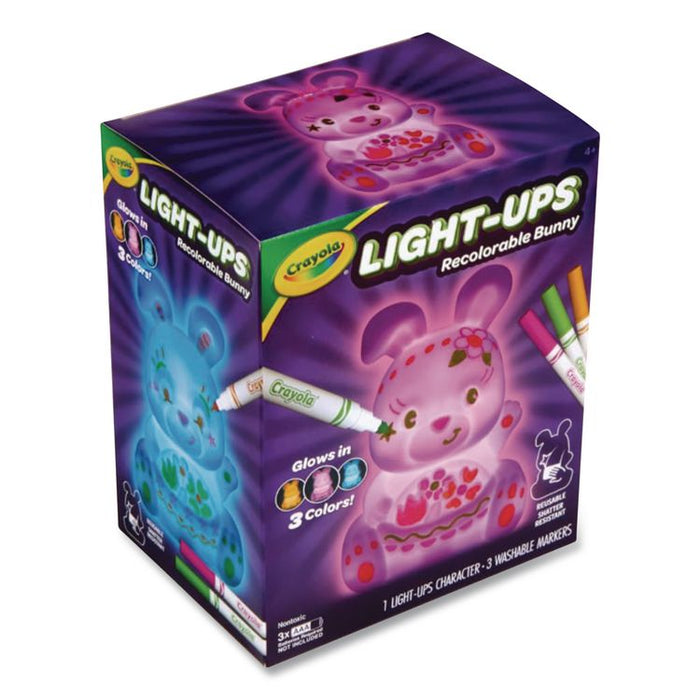 Light Ups Recolorable Bunny with (3) Ultra-Clean Washable Markers, Ages 4 and Up, 4 Pieces