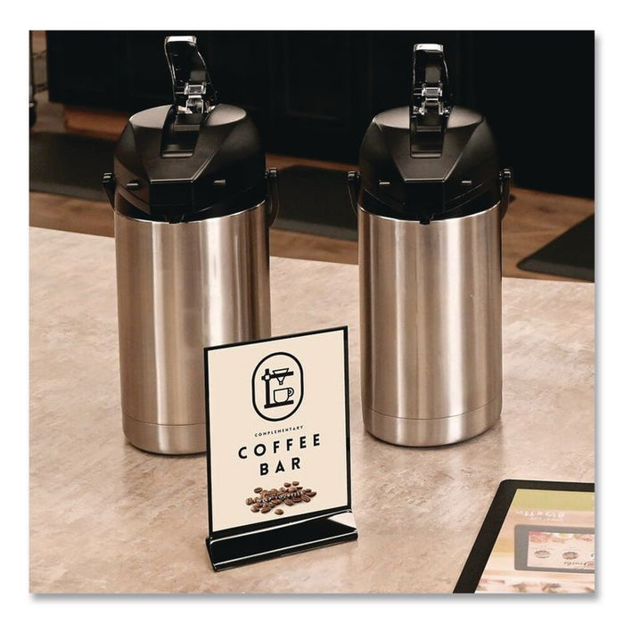 Tabletop Sign and Menu Holder, 4 x 6 Insert, Clear with Black Frame