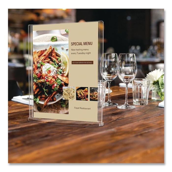 Tabletop Sign and Menu Holder, 8.5 x 11 Insert, Clear