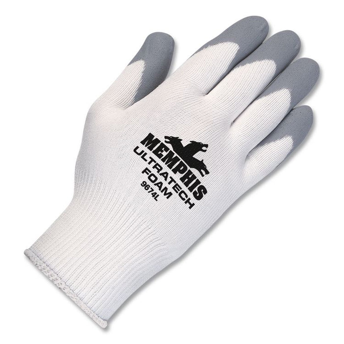 Safety Ultra Tech Foam Nitrile Gloves, X-Large, White/Gray, Pair