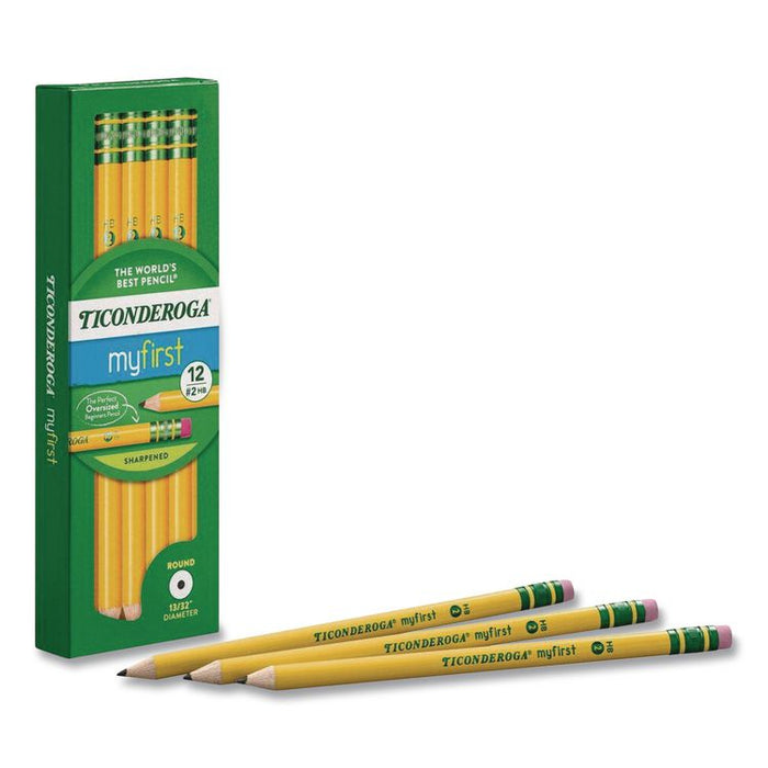 My First Woodcase Pencil with Eraser, HB (#2), Black Lead, Yellow Barrel, Dozen