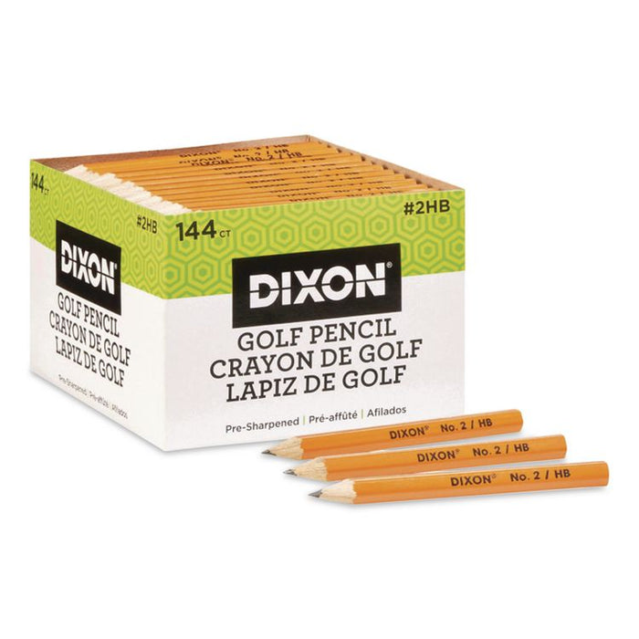 Golf Wooden Pencils, 0.7 mm, HB (#2), Black Lead, Yellow Barrel, 144/Box