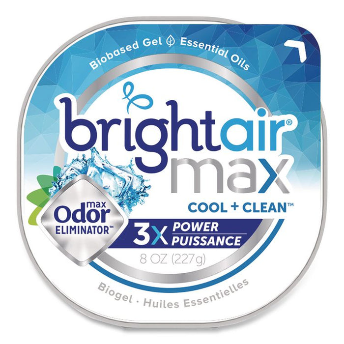 Max Odor Eliminator Air Freshener, Cool and Clean, Gel Beads, 10 oz Jar, 6/Carton