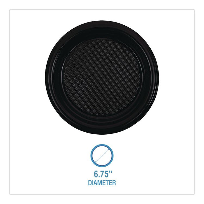 Hi-Impact Plastic Dinnerware, Plate, 9" dia, White, 500/Carton