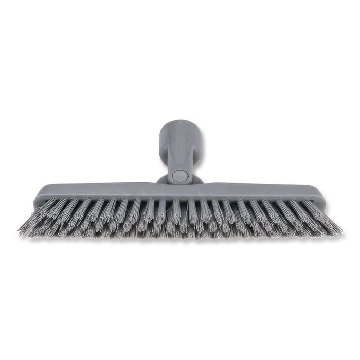 SmartColor Swivel Corner Brush, Black Polypropylene Bristles, 8.83" Brush, Gray Plastic Handle