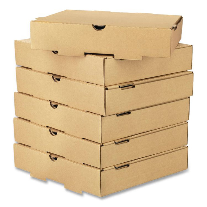 Corrugated Pizza Box, 10 x 10 x 2, Kraft, Cardboard, 50/Carton