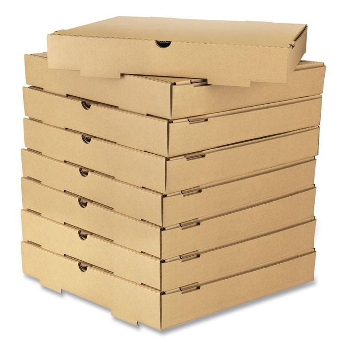 Corrugated Pizza Box, 14 x 14 x 2, Kraft, Cardboard, 50/Carton