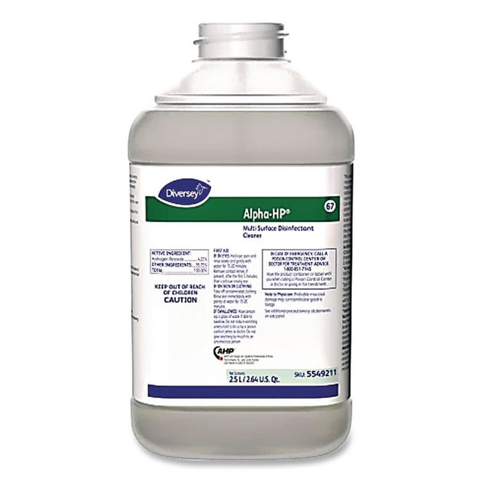 Alpha-HP Multi-Surface Disinfectant Cleaner, Citrus Scent, 2.5 L J-Fill Refill, 2/Carton