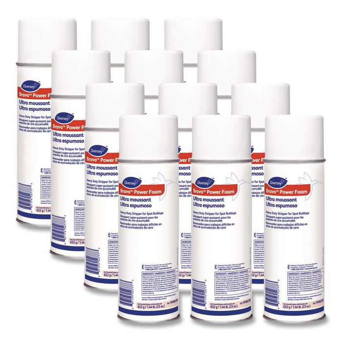 Bravo Power-Foam Floor Stripper, Foam, 23 oz Aerosol Spray, 12/Carton