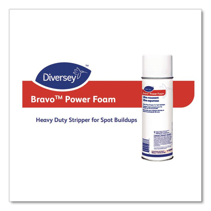 Bravo Power-Foam Floor Stripper, Foam, 23 oz Aerosol Spray, 12/Carton