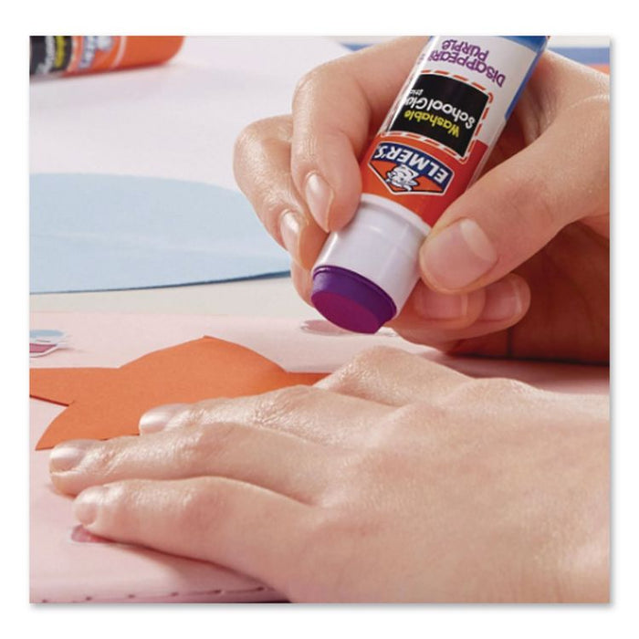 Disappearing Purple School Glue Stick, 0.21 oz, Dries Clear, 12/Pack