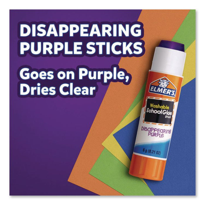 Disappearing Purple School Glue Stick, 0.21 oz, Dries Clear, 8/Pack