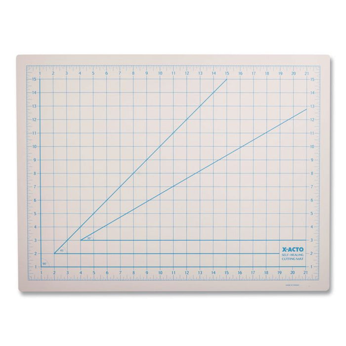 Self-Healing Cutting Mat, 1" Grid with Guide Angles, Non-Slip Backing, 12" x 18", Gray