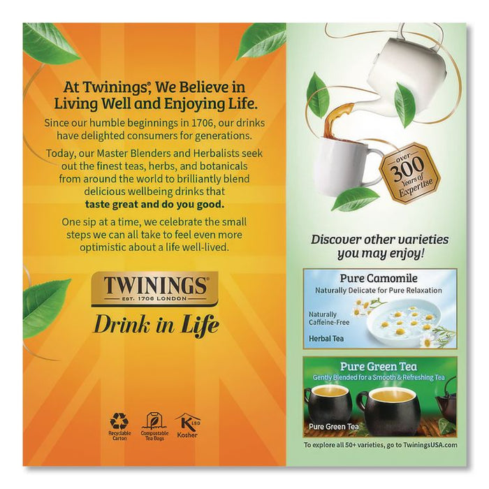 Tea Bags, Pure Peppermint, 1.76 oz Filterbag, 25/Box