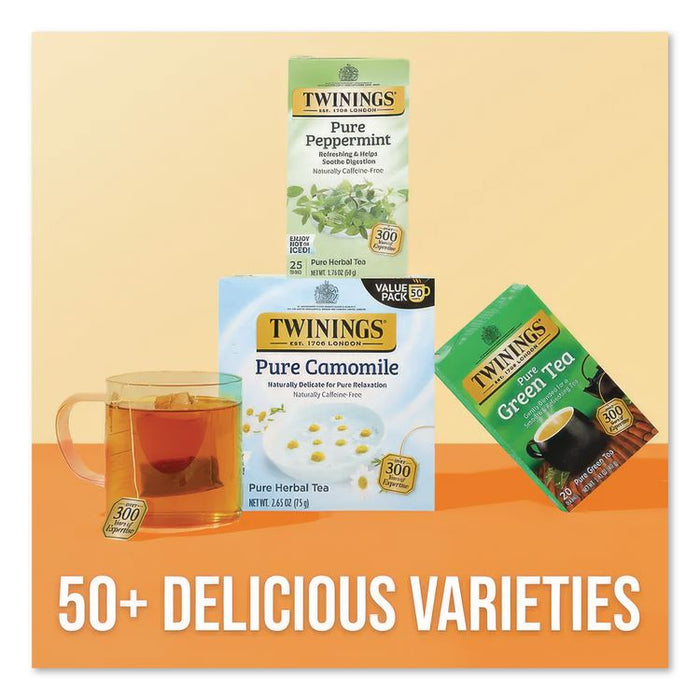 Tea Bags, Pure Peppermint, 1.76 oz Filterbag, 25/Box