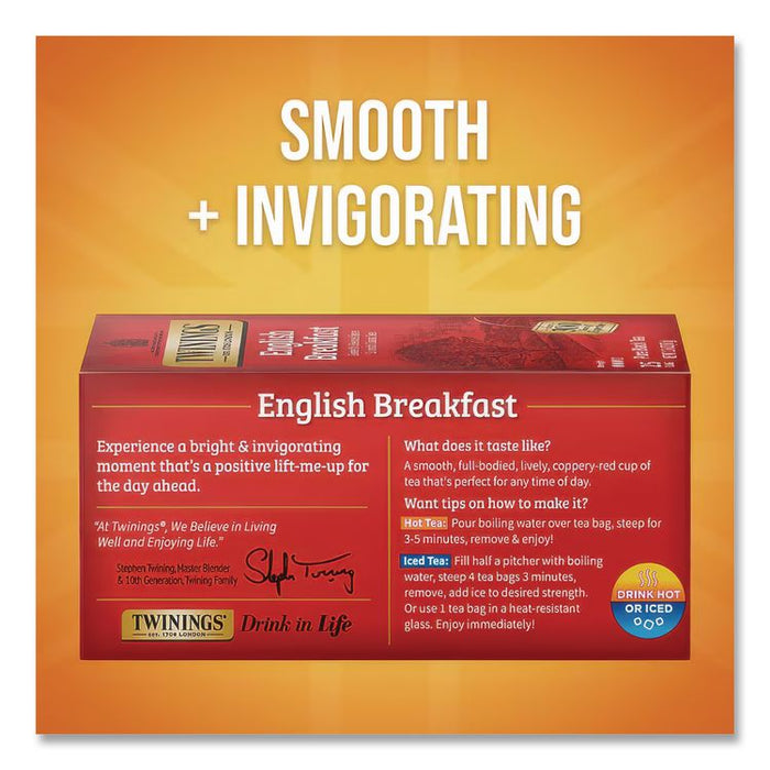 Tea Bags, English Breakfast, 1.76 oz Filterbag, 25/Box