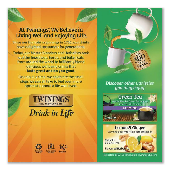 Tea Bags, Green, 1.76 oz Filterbag, 25/Box