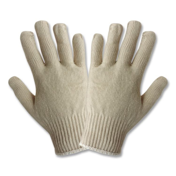 PRO CTPS400/NLW Series Natural White String Knit Gloves, Reversible, Small, White, 12 Pairs