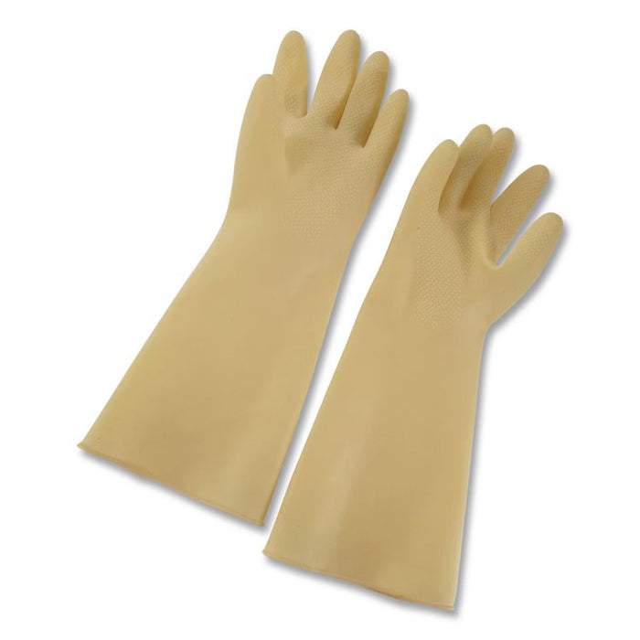 Pro L6500 Series Flock-Lined Latex Gloves, 12" Long, X-Large, Yellow, 12 Pairs