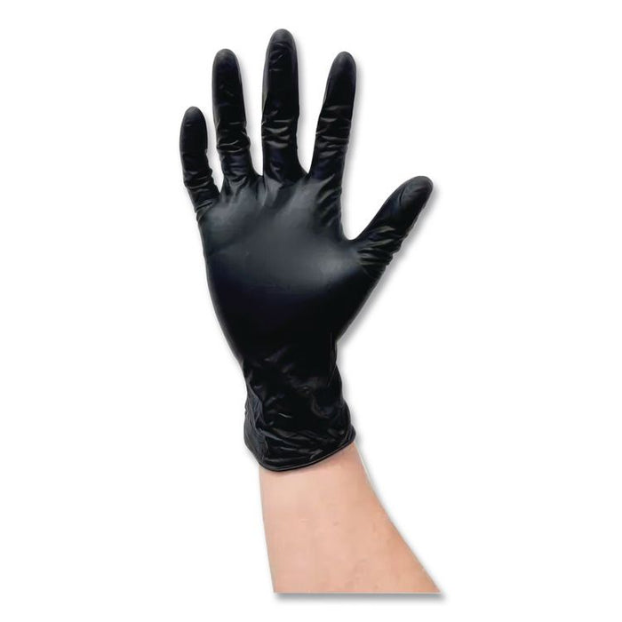 N720 Series Powder-Free Nitrile Gloves, Medium, 6 mil Thick, 12" Long, Black, 100/Box, 10 Boxes/Carton