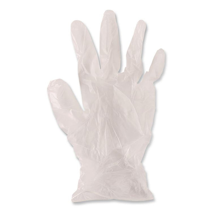 V5101 Series Latex-Free Lightly Powdered Vinyl Gloves, Large, 3 mil Thick, 9" Long, Clear, 100/Box