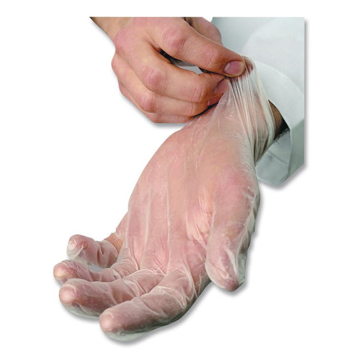 V5101 Series Latex-Free Lightly Powdered Vinyl Gloves, Medium, 3 mil Thick, 9" Long, Clear, 100/Box
