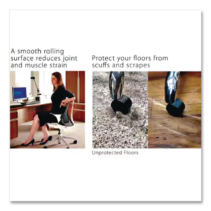 Natural Origins Biobased Chair Mat for Hard Floors, Rectangular with Lip, Straight Edges, 45" x 53", Clear