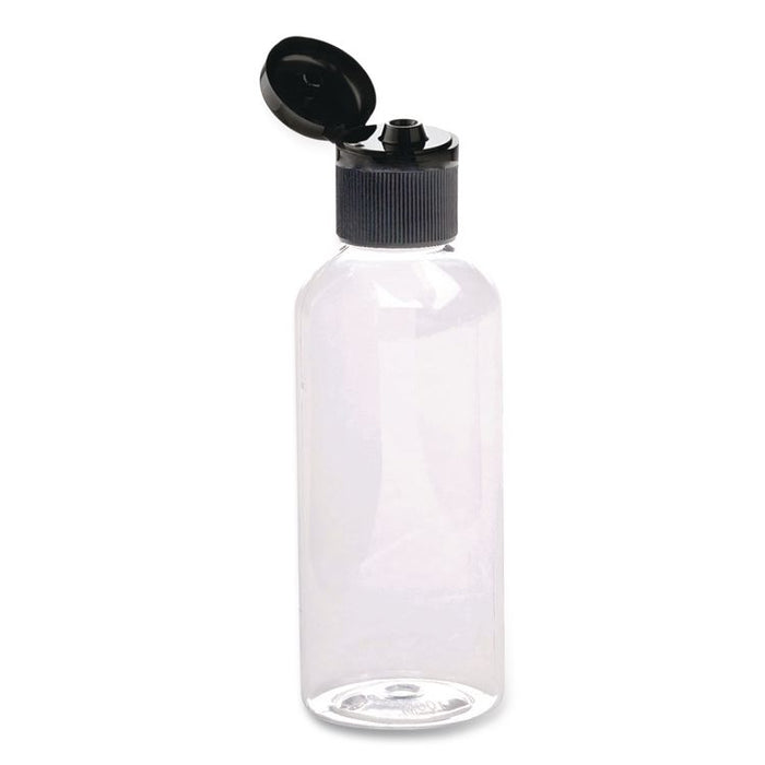 Flip-Top Travel Toiletry Bottle, Clear with Black Cap