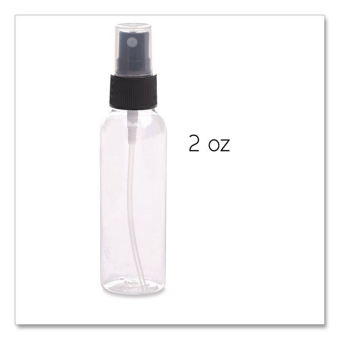 Travel Toiletry Spray Bottle, 2 oz, Clear with Black Spray Nozzle