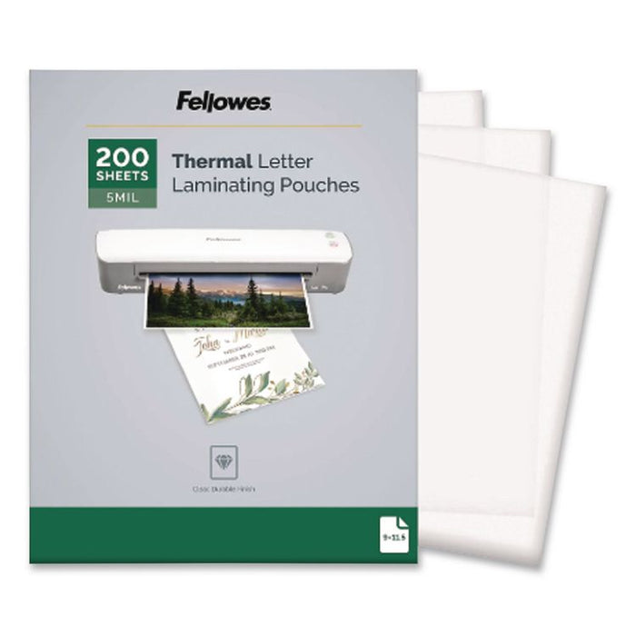 Laminating Pouches, 5 mil, 9" x 11.5", Gloss Clear, 200/Pack