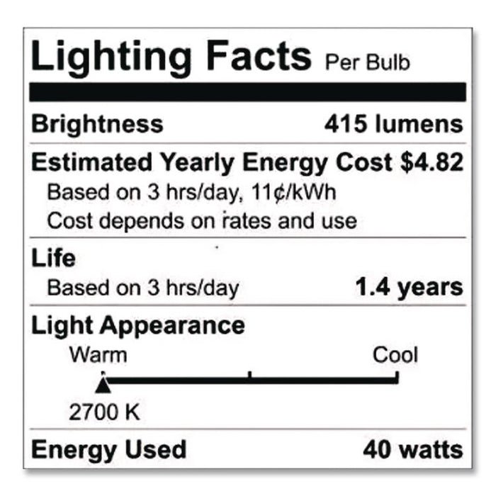 Incandescent A15 Light Bulb for Kitchen Appliances, 40 W, 120 V, Clear