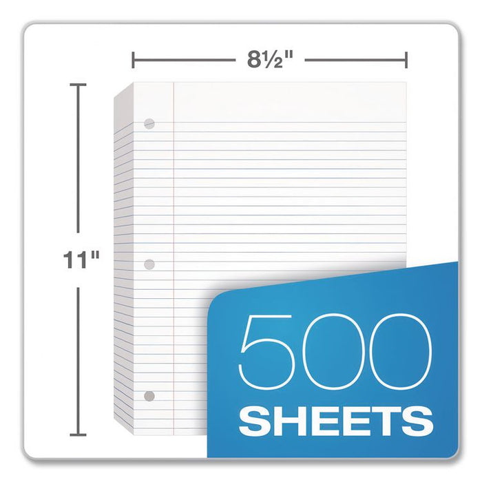 Filler Paper, 3-Hole, 8.5 x 11, Medium/College Rule, 500/Pack